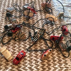 Red and Cream Racing Car String Lights - Two Used Strands